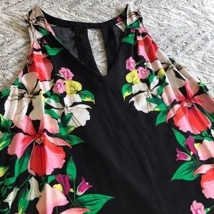 Black Floral Tank